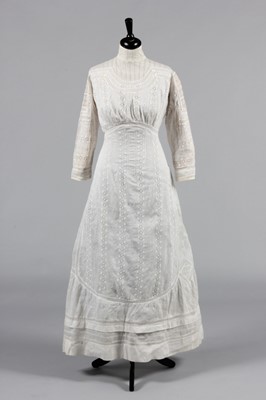 Lot 180 - A whitework embroidered summer gown, circa...