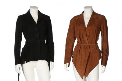 Lot 105 - Four designer jackets of mainly suede and...