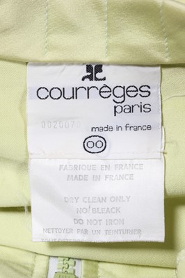 Lot 171 - A Courreges chartreuse satinised cotton jacket...
