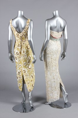 Lot 178 - Three evening gowns, 1960s, adorned with...