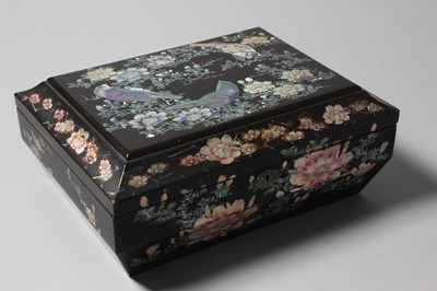 Lot 189 - A Japanese lacquered work box inlaid with...