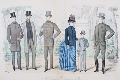 Lot 190 - Menswear fashion plates, dating from the 1860s-...