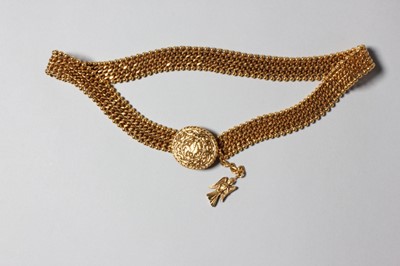 Lot 191 - A Chanel gilt chain belt, 1980s, signed to...