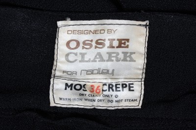 Lot 196 - An Ossie Clark black moss crepe dress, mid...