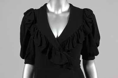 Lot 196 - An Ossie Clark black moss crepe dress, mid...