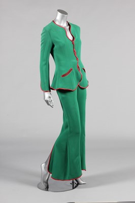 Lot 198 - An Ossie Clark green moss crepe `Judy' trouser...