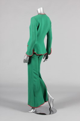 Lot 198 - An Ossie Clark green moss crepe `Judy' trouser...