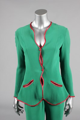 Lot 198 - An Ossie Clark green moss crepe `Judy' trouser...