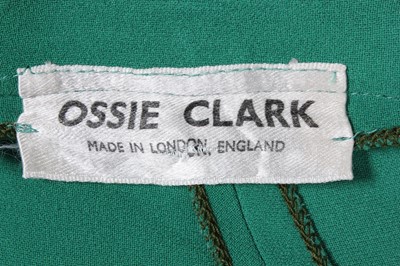 Lot 198 - An Ossie Clark green moss crepe `Judy' trouser...