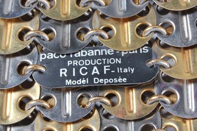 Lot 201 - A Paco Rabanne chainmail belt, 1960s, with...