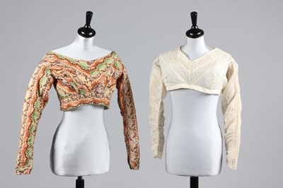 Lot 206 - A woman's brown challis dress, French...