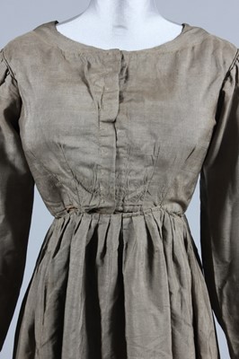 Lot 206 - A woman's brown challis dress, French...