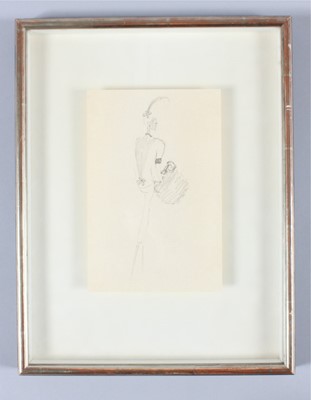 Lot 212 - Fashion sketches of Balenciaga models,...