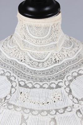 Lot 215 - A Valenciennes lace inset summer gown, circa...
