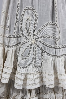 Lot 215 - A Valenciennes lace inset summer gown, circa...