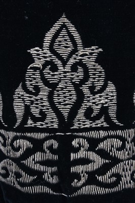 Lot 216 - An embroidered midnight-blue velvet tunic,...