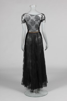 Lot 217 - A blue crepe-georgette bias cut evening...