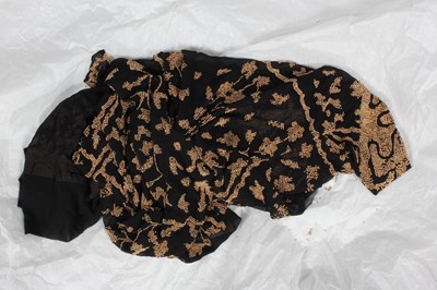 Lot 217 - A blue crepe-georgette bias cut evening...