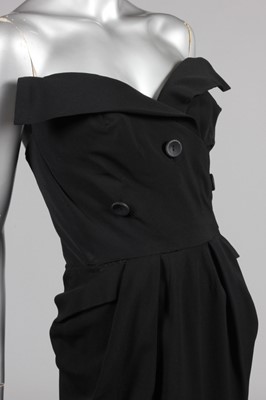 Lot 218 - A Dior-style black wool dinner dress, early...