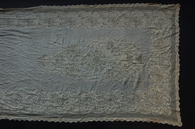 Lot 403 - Two embroidered stoles, Indian and Chinese for...