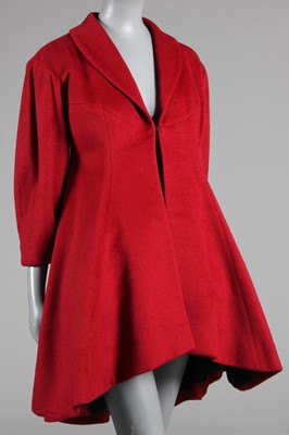 Lot 119 - A Charles James for William Popper red wool...