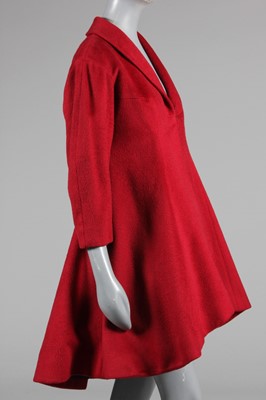 Lot 79 - A Charles James for William Popper red wool...
