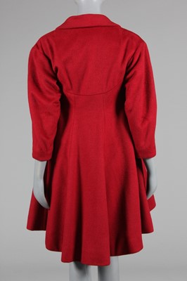 Lot 119 - A Charles James for William Popper red wool...