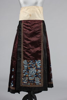 Lot 260 - An embroidered skirt, Chinese circa 1900, of...