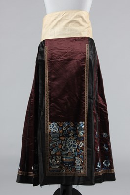 Lot 260 - An embroidered skirt, Chinese circa 1900, of...