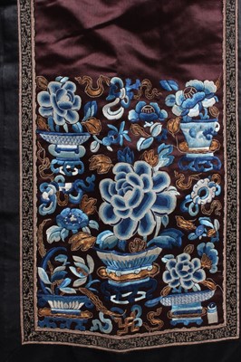 Lot 260 - An embroidered skirt, Chinese circa 1900, of...
