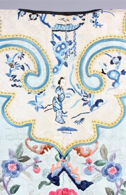 Lot 262 - A copper-brown satin embroidered dragon robe,...