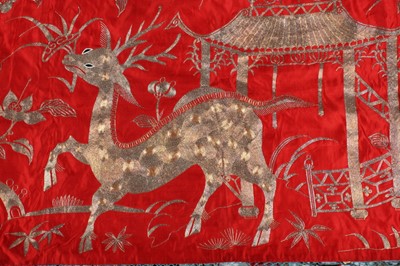 Lot 269 - An embroidered coverlet, Chinese for the...