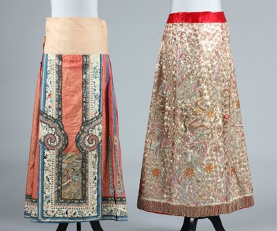 Lot 270 - An embroidered blue satin informal lady's robe,...