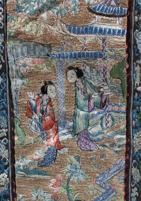 Lot 270 - An embroidered blue satin informal lady's robe,...