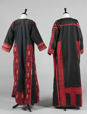 Lot 367 - Two embroidered Palestinian robes, 1960s, both...