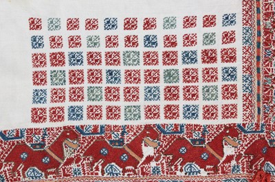 Lot 284 - A pair of joined embroidered sleeve panels,...