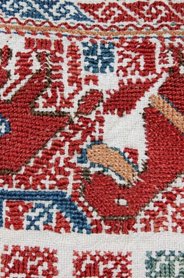 Lot 284 - A pair of joined embroidered sleeve panels,...