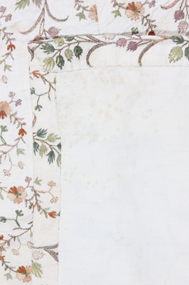 Lot 285 - A panel formed from pieced embroidered...