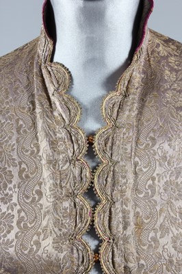 Lot 287 - A lilac and silver brocaded lady's anteri robe,...