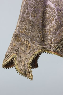 Lot 287 - A lilac and silver brocaded lady's anteri robe,...