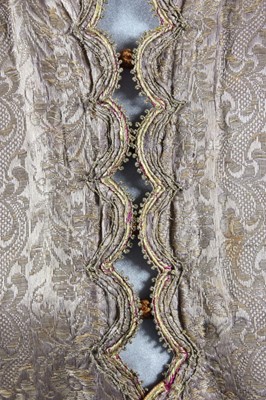 Lot 287 - A lilac and silver brocaded lady's anteri robe,...