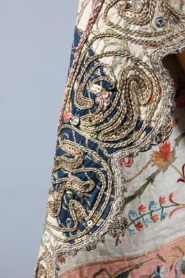 Lot 291 - A fine embroidered lady's anteri robe, Ottoman,...