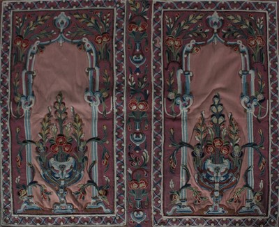 Lot 293 - A large embroidered and appliquéd wool wall...