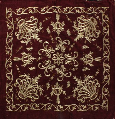 Lot 315 - Three embroidered velvet panels, Ottoman, late...