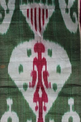 Lot 324 - A group of ikat and brocaded panels, Uzbek,...