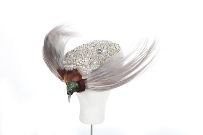 Lot 152 - A fine Christian Dior bejewelled toque, early...