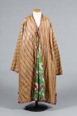 Lot 329 - A gold and purple brocaded silk man's chapan...