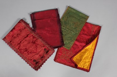 Lot 286 - A green silk damask grand-piano cover, Italian,...