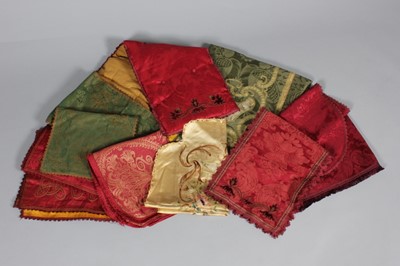 Lot 286 - A green silk damask grand-piano cover, Italian,...