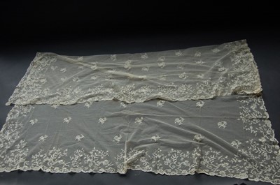 Lot 393 - A Limerick tambour worked bridal veil and...